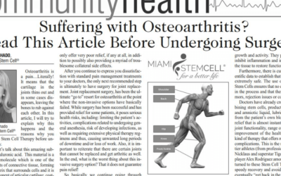 Suffering with Osteoarthritis? Read This Article Before Undergoing Surgery!