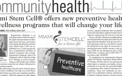 Miami Stem Cell® offers new preventive health & wellness programs that will change your life!
