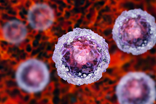 Stem cells on colorful background, 3D illustration